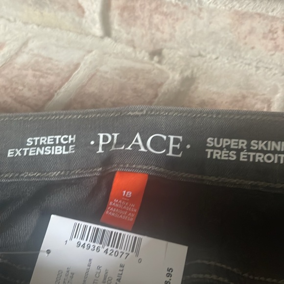 2 pairs Boys New with Tags  Childrens Place stretch grey skinny jeans size 18 - Picture 5 of 8